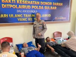 Punya Rasa Peduli Terhadap Masyarakat, Polda Sulbar Rayakan HUT Ditpolairud Ke-74 Tahun Dengan Aksi Melakukan Donor Darah