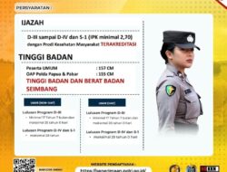 Polda Sulbar Membuka Pendaftaran Bakal Calon Polisi Khusus (Bakomsus) Kesehatan Masyarakat