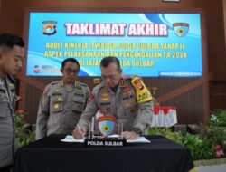 Kapolda Sulbar Irjen Pol Adang Ginanjar, Menutup Audit Kinerja Itwasda Tahap II, T.A. 2024