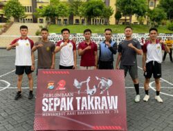 Polda Sulbar Ramaikan Hari Bhayangkara ke-79 dengan Turnamen Takraw