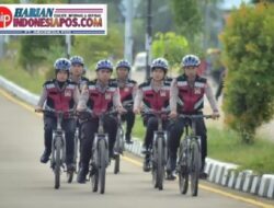 Patroli Sepeda Ditsamapta Polda Sulbar, Pantau Kegiatan Car Freeday di Jalan Arteri Pastikan Situasi Aman