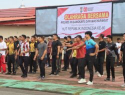 Olahraga Bersama Sambut HUT RI ke-80, Polres Pasangkayu dan Masyarakat Bersinergi