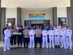 Kapolda Sulbar Silaturahmi ke Lanal Mamuju, Beri Ucapan Selamat Hari Jadi TNI AL