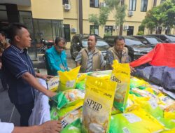 Gerakan Pangan Murah di Sulbar, Ditkrimsus Polda Sulbar dan Dinas Terkait Bagikan Puluhan Ton Beras