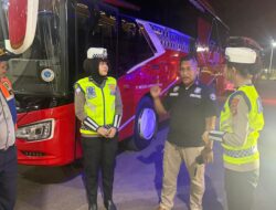 Ditlantas Polda Sulbar Periksa Bus Antar Kota, Pastikan Keselamatan Jelang Nataru
