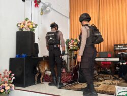 Pastikan Ibadah Natal Aman, Ditsamapta Polda Sulbar Lakukan Sterilisasi