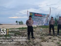 Jaga Lingkungan, Polres Bangka Barat Tempel Spanduk Larangan Tambang Ilegal di Hutan Lindung