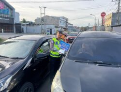 Sosialisasi Tematik Ditlantas, Himbau Masyarakat Tertib Penggunaan Helm dan Peraturan Lalu Lintas