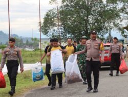 Peduli Lingkungan Sehat, TNI–POLRI, Forkopimda dan Masyarakat, Bersinergi Gelar Korve Bersihkan Pantai Anjungan Pasangkayu