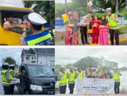 Ditlantas Polda Sulbar Bagikan Takjil dan Himbauan Keselamatan di Bulan Ramadhan