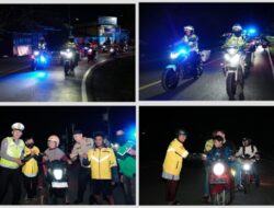 Himbau Kamseltibcarlantas dan Sebarkan Kehangatan Ramadan, Ditlantas Sulbar Gelar Aksi Sahur Bareng Ojol