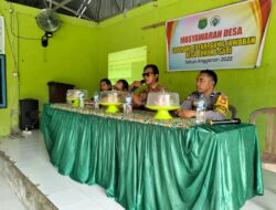 Hadiri Musdes LPPD, Bhabinkamtibmas Ingatkan Pengelolaan Dana Desa Harus Amanah