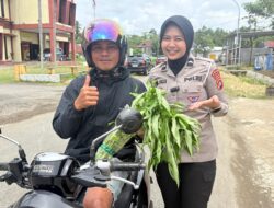 Panen Raya di Pekarangan Pangan Lestari Ditlantas, Hasilnya Dibagikan ke Pengendara Tertib Secara Gratis