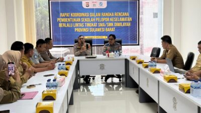 Wujudkan Generasi Tertib Lalu Lintas, Ditlantas Polda Sulbar Gelar Rakor Pembentukan “Sekolah Pelopor Keselamatan”