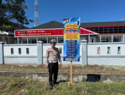 Wujudkan Keselamatan Berlalu Lintas, Ditlantas Polda Sulbar Pasang Banner Himbauan di Sejumlah Titik Mamuju