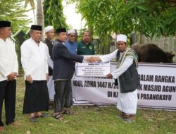 Bupati Pasangkayu Serahkan Sapi Qurban Jumbo 830 Kg dari Presiden Prabowo Subianto ke Masjid Nurul Huda Dibeli dari Peternak Lokal Bambaira